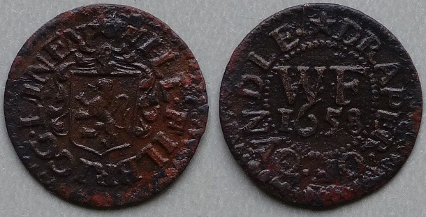 Oundle, Will Filbrigg 1658 farthing